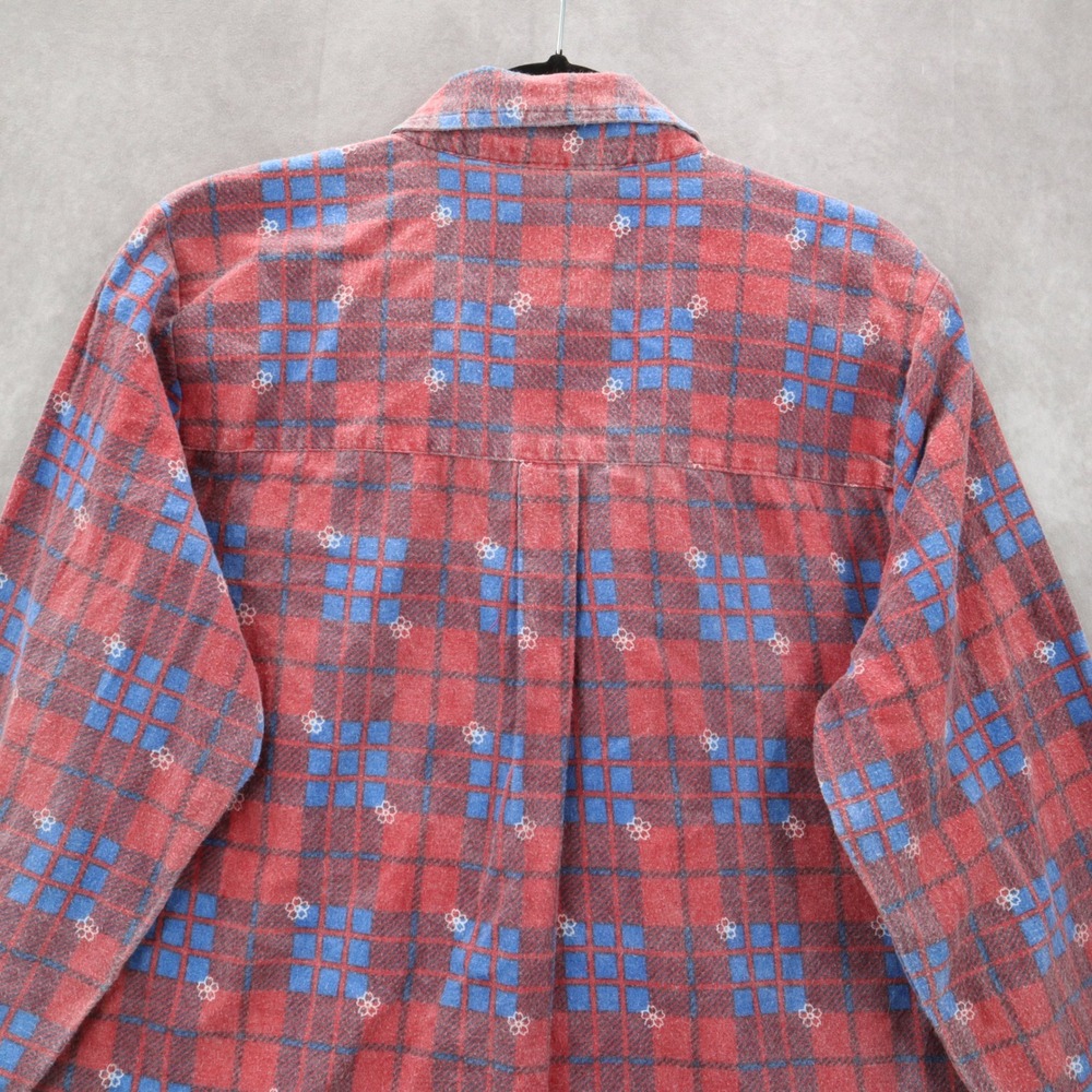 American Sweetheart Red Plaid Flannel Button Up Long Sleeve VTG Western Shirt XL - Picture 6 of 10
